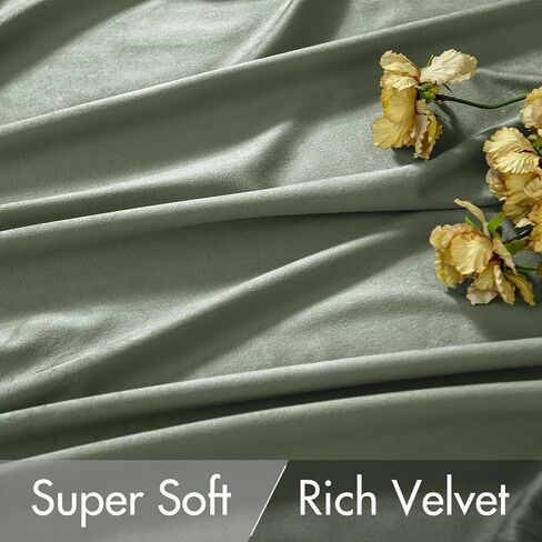 MIULEE Olive Green Velvet Curtains 96 inches 2 Panels - Pinch Pleated Luxury Room Darkening Blackout Window Drapes for Bedroom Living Room Thermal Insulated Super Soft, Back Tab Rod Pocket in Saudi Arabia