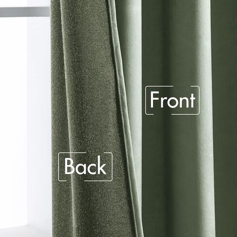 MIULEE Olive Green Velvet Curtains 96 inches 2 Panels - Pinch Pleated Luxury Room Darkening Blackout Window Drapes for Bedroom Living Room Thermal Insulated Super Soft, Back Tab Rod Pocket in Saudi Arabia
