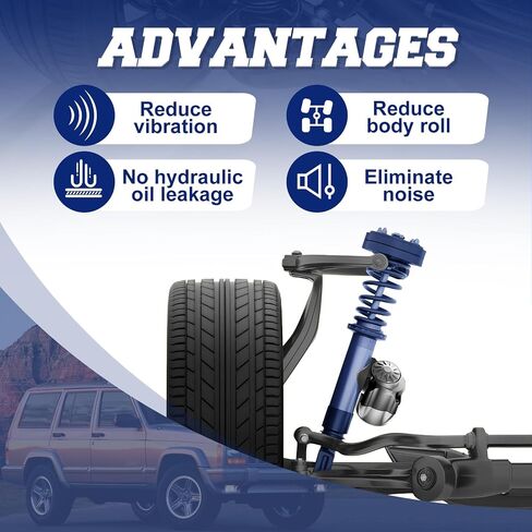 Front 2 PCS Set Shock Absorber Compatible with Jeep Grand Cherokee Grand Wagoneer Comanche Cherokee Wagoneer Front Left & Right # G63424, 341518, 344088, 173523, 81548 in Saudi Arabia