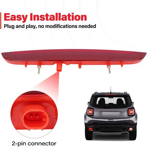 ضوء فرامل ثالث ثالث متوافق مع Renegade 2015-2021 LED المركز الخلفي Stop Lamp 3rd High Hited Brake Light Replacement # 68247167aa in Saudi Arabia