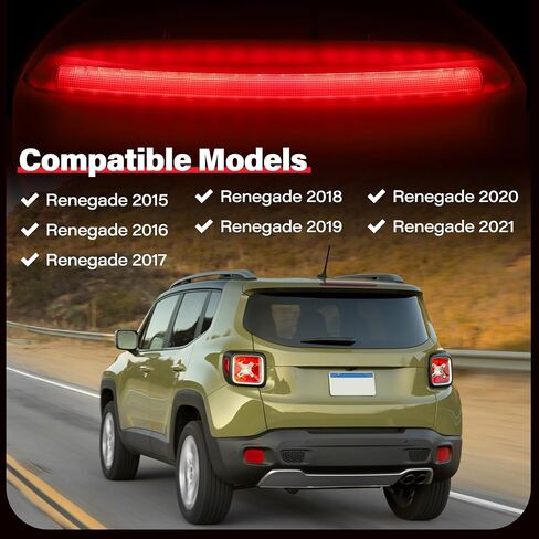 ضوء فرامل ثالث ثالث متوافق مع Renegade 2015-2021 LED المركز الخلفي Stop Lamp 3rd High Hited Brake Light Replacement # 68247167aa in Saudi Arabia