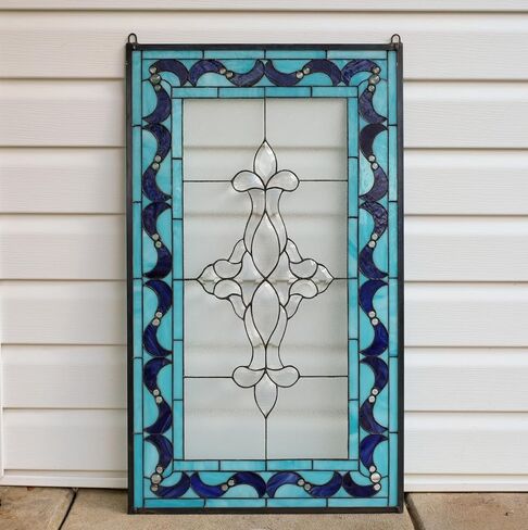 Generic All Clear Beveled Stained Glass Hanging Window Panel 20""x 34.25"", TMI2034-125 in Saudi Arabia