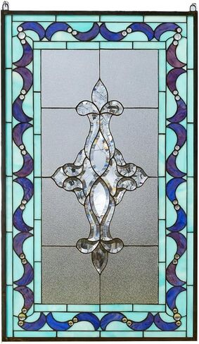 Generic All Clear Beveled Stained Glass Hanging Window Panel 20""x 34.25"", TMI2034-125 in Saudi Arabia