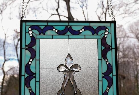 Generic All Clear Beveled Stained Glass Hanging Window Panel 20""x 34.25"", TMI2034-125 in Saudi Arabia