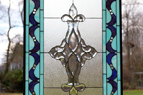 Generic All Clear Beveled Stained Glass Hanging Window Panel 20""x 34.25"", TMI2034-125 in Saudi Arabia
