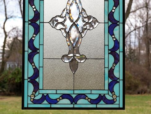 Generic All Clear Beveled Stained Glass Hanging Window Panel 20""x 34.25"", TMI2034-125 in Saudi Arabia