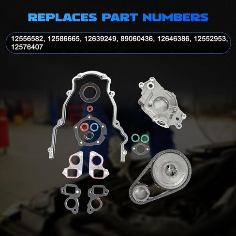 مجموعة سلسلة التوقيت W/M295 مضخة النفط ونوبات الحشية لـ G8/H2/CTS/ESCALADE ESV/ESCALADE EXT/AVALANCHE 1500/SILVERADA 1500 2500 3500/EXPRESS 1500 2500 3500 LS1/LS2/LS3 محركات 4.8L/5.3L/6.0L in Kuwait