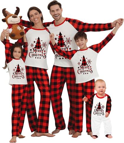 Family Christmas Pajamas Matching Sets Christmas Pjs for Womens Mens Couples Holiday Home Xmas Family Sleepwear Set in Saudi Arabia