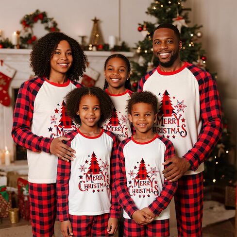 Family Christmas Pajamas Matching Sets Christmas Pjs for Womens Mens Couples Holiday Home Xmas Family Sleepwear Set in Saudi Arabia