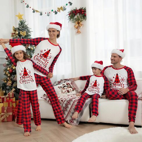 Family Christmas Pajamas Matching Sets Christmas Pjs for Womens Mens Couples Holiday Home Xmas Family Sleepwear Set in Saudi Arabia