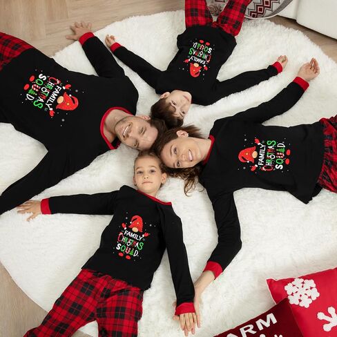 Family Christmas Pajamas Matching Sets Christmas Pjs for Womens Mens Couples Holiday Home Xmas Family Sleepwear Set in Saudi Arabia