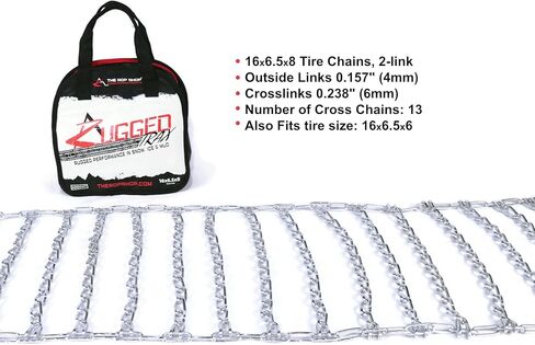 The ROP Shop 2 Link Tire Chain Pair for Sears 16x6.5x8, 16x6.5x6 Front 23x10x12 Rear Tractor in Kuwait