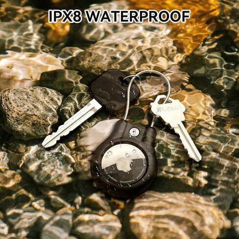 حامل سلسلة مفاتيح AirTag - عبوتان، حافظة قفل مقاومة للماء، متوافقة مع Apple AirTags، حافظة بطاقات Apple فائقة الأمان، للأمتعة، حقيبة ظهر بسلسلة مفاتيح وحلقة مفاتيح والمزيد in Kuwait