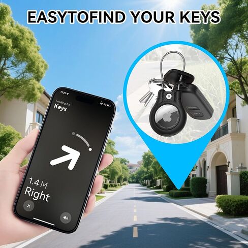 حامل سلسلة مفاتيح AirTag - عبوتان، حافظة قفل مقاومة للماء، متوافقة مع Apple AirTags، حافظة بطاقات Apple فائقة الأمان، للأمتعة، حقيبة ظهر بسلسلة مفاتيح وحلقة مفاتيح والمزيد in Kuwait