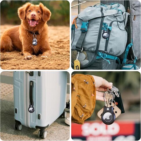 حامل سلسلة مفاتيح AirTag - عبوتان، حافظة قفل مقاومة للماء، متوافقة مع Apple AirTags، حافظة بطاقات Apple فائقة الأمان، للأمتعة، حقيبة ظهر بسلسلة مفاتيح وحلقة مفاتيح والمزيد in Kuwait