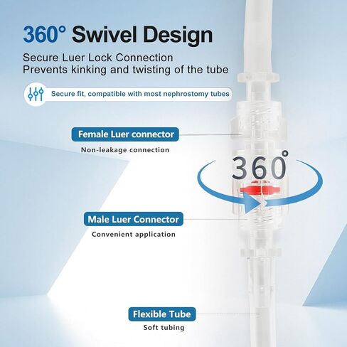 2 Pcs Nephrostomy Drainage Bag 600ml with Soft 24-Inch Tube, Portable Urine Collection Bag with Twist Valve and Adjustable Leg Straps in Kuwait