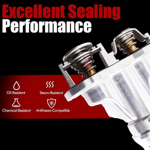 Mitzone Aluminium Automotive Engine Toolant Thermostat (86-91.5 ℃) متوافق مع 2008-2010 Ford F-250 F-350 F-450 Super Duty 6.4L V8 4K659-000 in Saudi Arabia
