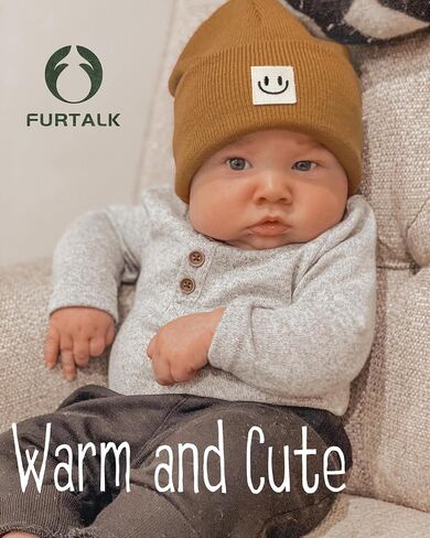 Furtalk 3 Pack Toddler Kids Beanie Baby Winter Hat Hat Knit Boys Girls Kids Progroeded Dark Cap in Saudi Arabia