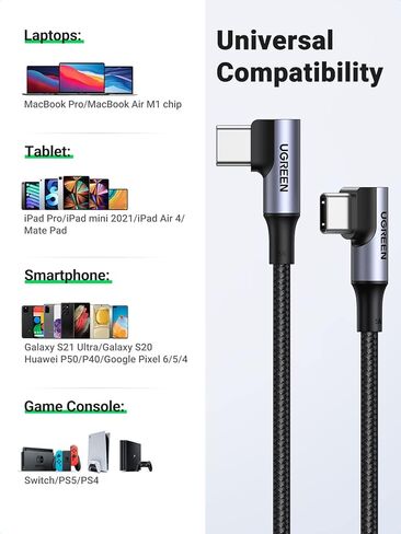 UGREEN USB C to Lightning Cable- 6FT MFi Certified PD Fast Charging Lightning Cord Compatible with iPhone 14/14 Pro/14 Pro Max, iPhone 13/12/11/X/XR/XS/8 Series, MacBook, iPad, AirPods Pro in Kuwait