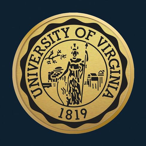 University of Virginia 17" w x 22" h Diploma Frame - Fits a bachelor's, master's and phd - Gold Engraved Medallion Diploma Frame - Cherry Moulding with Navy and Gold Matting in Saudi Arabia