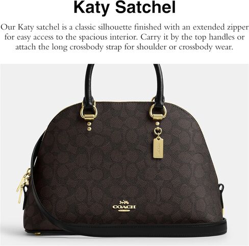 Coach Katy Satchel in Signature Canvas, IM/Walnut/Black in Saudi Arabia