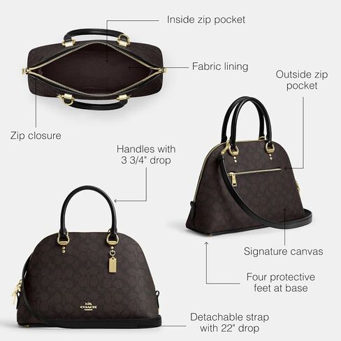 Coach Katy Satchel in Signature Canvas, IM/Walnut/Black in Saudi Arabia
