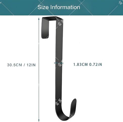 Front Door Garland Hanger for Festival and Holiday Décor No Nails or No Screws Adjustable Width Heavy-Duty Christmas Decoration Holder for Wreath and Lights (Blk 31.5-72 in) in Saudi Arabia