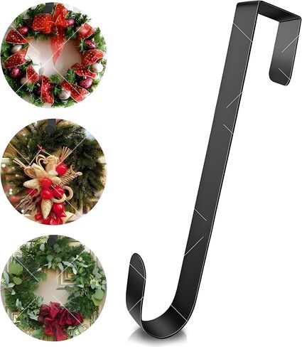 Front Door Garland Hanger for Festival and Holiday Décor No Nails or No Screws Adjustable Width Heavy-Duty Christmas Decoration Holder for Wreath and Lights (Blk 31.5-72 in) in Saudi Arabia