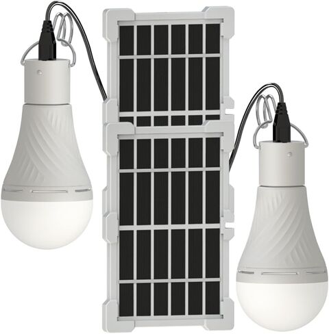 Dusk to Dawn Solar Light Bulbs, 4 Light Modes, 2 Pack Portable Solar Light Bulbs for Indoor Chicken Coop Shed Emergency in Kuwait