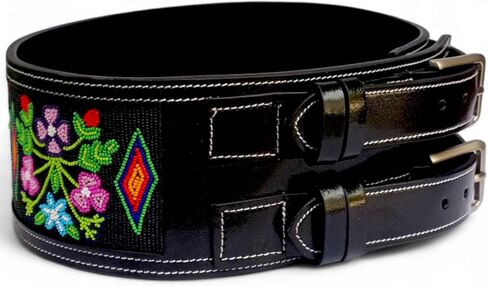 Wide Beaded Belts For Women, Handmade Genuine Leather Vintage Belt Black/Brown. in Saudi Arabia