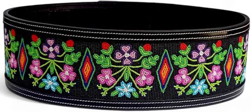 Wide Beaded Belts For Women, Handmade Genuine Leather Vintage Belt Black/Brown. in Saudi Arabia