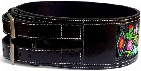 Wide Beaded Belts For Women, Handmade Genuine Leather Vintage Belt Black/Brown. in Saudi Arabia