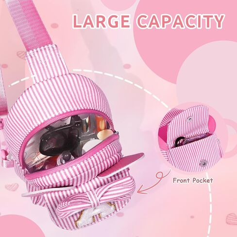 YOOLIFE Sling Bag for Girl Kids - Birthday Gifts for 2 3 4 5 6 7 8 Year Old Girls, Birthday Gifts for Girl Daughter Sister, Initial Belt Bags for Girls Sling Bag Purse(Pink A) in Saudi Arabia