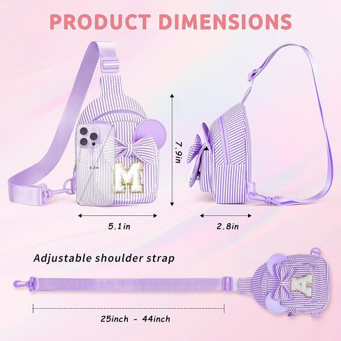 YOOLIFE Sling Bag for Girl Kids - Birthday Gifts for 2 3 4 5 6 7 8 Year Old Girls, Birthday Gifts for Girl Daughter Sister, Initial Belt Bags for Girls Sling Bag Purse(Pink A) in Saudi Arabia