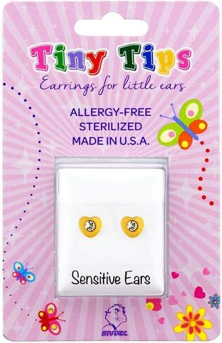 STUDEX Tiny Tips Stud Earrings Hypoallergenic for Little Sensitive Ears Stainless Glitter Butterfly-TT-3524W in Kuwait