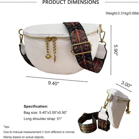 PU Leather Fanny Pack Crossbody Sling Bag for Women - Trendy Belt Bag with Adjustable Strap, Lightweight for Travel Daily Use (Brown) in Saudi Arabia