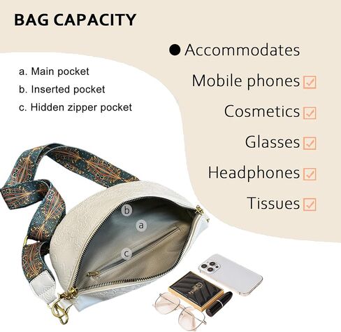 PU Leather Fanny Pack Crossbody Sling Bag for Women - Trendy Belt Bag with Adjustable Strap, Lightweight for Travel Daily Use (Brown) in Saudi Arabia