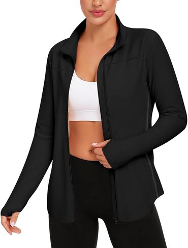 Vldnery Womens Upf 50+ Sun Protection Jackets Zip Up 2025 Running تمرينات صالة رياضية خفيفة الوزن مع ثقوب الإبهام in Kuwait