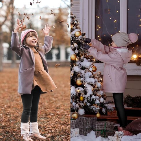 FEQO Girls Fleece Lined Leggings Thick Thermal Tights Full Length Pants Kids Winter Warm Leggings in Saudi Arabia