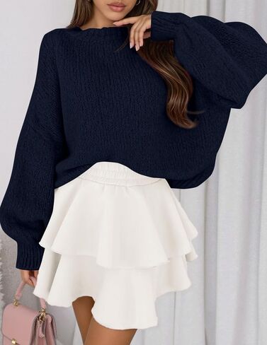 PRETTYGARDEN Sweaters for Women 2025 Fall Chunky Knit Long Sleeve Crew Neck Oversized Pullover Tops Winter Fashion Clothing in Saudi Arabia
