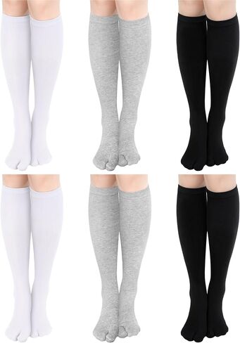 6 أزواج من النساء تاباي تخزين العجل فليب فليب فليب جوارب تقسيم إصبع القدم النساء الجوارب اليابانية جوارب طن الطويلة الطويلة in Saudi Arabia