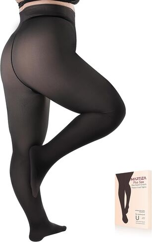 Martiza plus size الصوف الجوارب المبطنة بالنساء ، ولباس الشتاء الحرارية الشفافة المزيفة ، والجلدية الداخلية السميكة الدافئة لفصل الشتاء البارد. in Saudi Arabia
