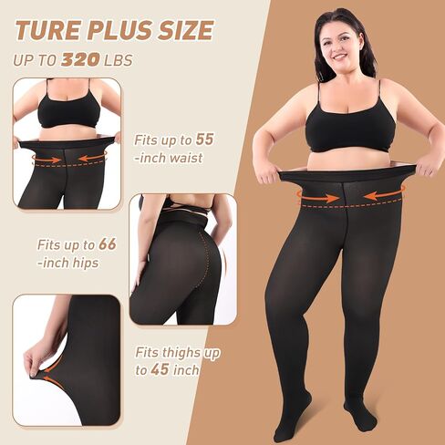 Martiza plus size الصوف الجوارب المبطنة بالنساء ، ولباس الشتاء الحرارية الشفافة المزيفة ، والجلدية الداخلية السميكة الدافئة لفصل الشتاء البارد. in Saudi Arabia