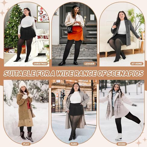 Martiza plus size الصوف الجوارب المبطنة بالنساء ، ولباس الشتاء الحرارية الشفافة المزيفة ، والجلدية الداخلية السميكة الدافئة لفصل الشتاء البارد. in Saudi Arabia
