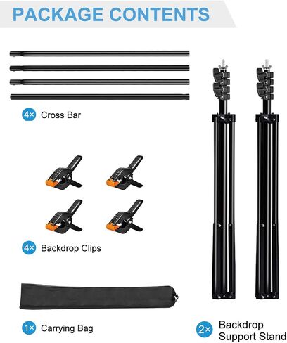 Photo Backdrop Stand, PULUZ Adjustable Photography Backdrop Stand Support Kit 6.56*6.56ft Studio Backdrop Stand with 4 Backdrop Clamps and Carry Bag, Backdrop Stand for Parties, Photoshoot & Wedding in Saudi Arabia