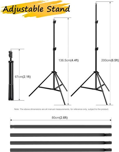 Photo Backdrop Stand, PULUZ Adjustable Photography Backdrop Stand Support Kit 6.56*6.56ft Studio Backdrop Stand with 4 Backdrop Clamps and Carry Bag, Backdrop Stand for Parties, Photoshoot & Wedding in Saudi Arabia