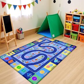Kids Rugs for Playroom, Educational Classroom Rug for Kids Room, Soft Carpet for Toddler Nursery, Non-Slip Play Mat for Learning Alphabet, Vehicles, Numbers, Animals, Colors, Shape, Season 3x5 Feet in Saudi Arabia