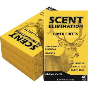 4 عبوات من أوراق تجفيف إزالة الرائحة للصيد، 160 ورقة من أوراق مجفف الصيد، أوراق تجفيف خالية من الروائح، أوراق منعم الأقمشة للصيادين، غطاء رائحة للأقمشة، ملابس صيد الغزلان in Kuwait