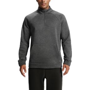Men's Quarter Zip Pullover Sweatshirts Fleece Sweatshirt Stand Collar Long Sleeve Shirt with kangaroo Pocket in Kuwait