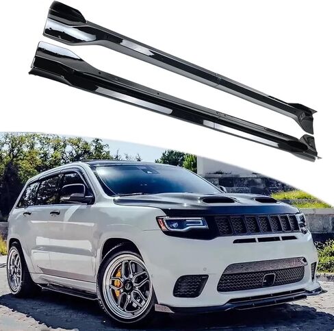 تنانير جانبية مجموعة 4pcs ABS لجيب Grand Cherokee SRT8 WK2 / Trackhawk 2012-2021 امتداد الجانبي الجانبي الخارجي شفة (أسود لامع) in Saudi Arabia